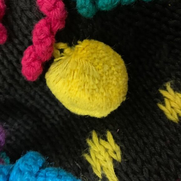 VTG The Bonnie Boerer Company Colorful Pom Pom Confetti Christmas Sweater SZ L - Picture 4 of 8